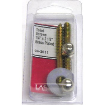 Larsen Brass Plated Toilet Closet Screws - 1/4" x 2-1/2"