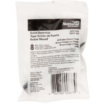 National 1405 Rigid Door Stop, Oil Rubbed Bronze - 3"