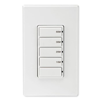 Decor Timer Switch, 60 min Countdown ~ 5 Button, White