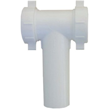 Lasco 1-1/2" White PVC Drain Tee with Center Outlet