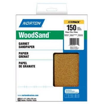 Norton 076607055071 Fine 150a WoodSand Sand Paper, Garnet Adhesive ~ 9" x 11"  