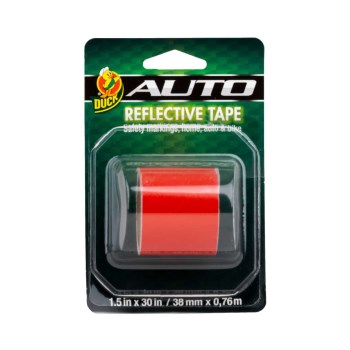Duck Brand Reflective Safety Tape, Red 1-1/2" x 30"