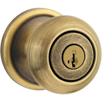 Kwikset 97402-782 Hancock Entry Lock with SmartKey ~ Antique Brass