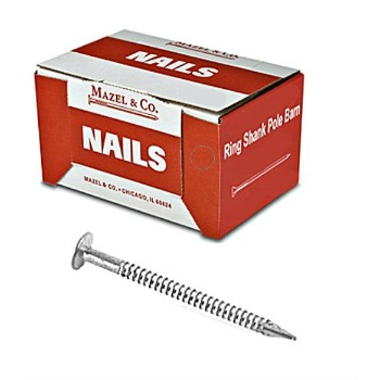 Mazel 13205030 Ring Shank Pole Barn Nail, 4-1/2"- 50 lb Box