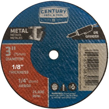 3dx1/8 Mtl Cutoff Wheel