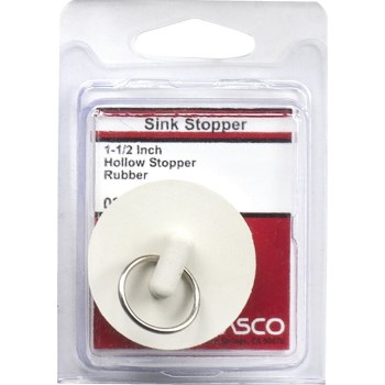 Larsen Hollow Rubber Sink Stopper, White - 1-3/8" to 1-1/2"