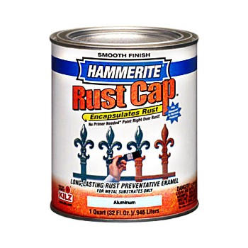 Hammerite Rust Cap, Smooth Aluminum Gloss ~ Quart