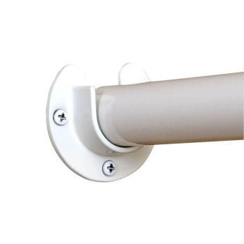 Closet Pole Socket Set ~ Heavy Duty Steel, White 