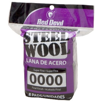 Red Devil 0320 Steel Wool, 8 Pads ~ Super Fine 