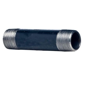 Pipe Nipple, Black Steel - 1" x 6"
