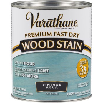 Varathane Premium Fast Dry Interior Wood Stain, Vintage Aqua ~ Quart 