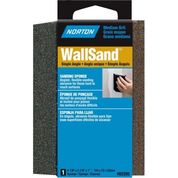 Norton 02285 Wallsand Single Angle Abrasive Sanding Sponge ~ Medium Grit