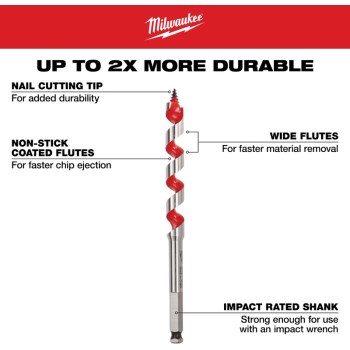 Milwaukee Spur Auger Bit - 1/2" x 6"
