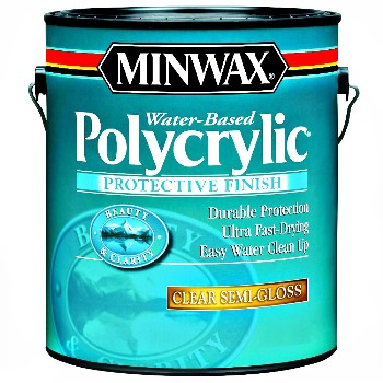 Minwax 14444 Polycrylic Protective Finish, Semi-Gloss ~ Gallon 