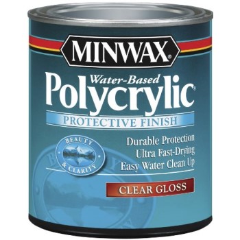 Minwax 25555 Polycrylic Protective Finish, Gloss ~ Half Pint 