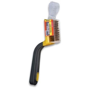 Soft Grip Handle Brass Bristle Stripper Brush ~ 7" L x 1.25" W