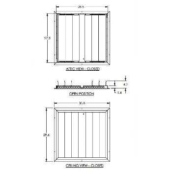 Whole House Fan Shutter - fits SHT24W Fan