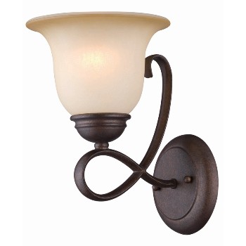 Hardware House  101219 Wall Light, 1 Light ~ Antique Bronze