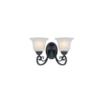 Hardware House  544866 Wall Light Fixture, 2 Light Textured Black 