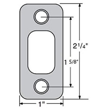 Kwikset 85063-011 Round Cornered Deadbolt Strike,  Satin Chrome Finish ~ 1" W x 2 1/4" H