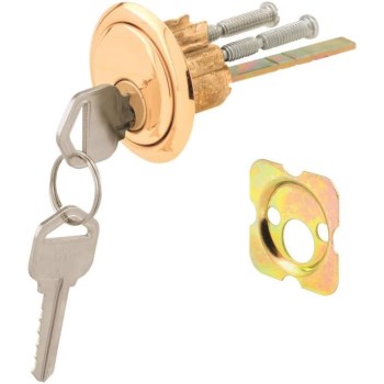Rim Cylinder Lock, 5-Pin Tumbler, Brass Face