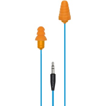 Guardian Earplug-Earbud Hybrid Plugphones, Blue & Orange ~ 54" Cord