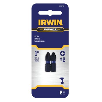 Irwin Impact Insert Bit, #2 Phillips - 1", 2pk