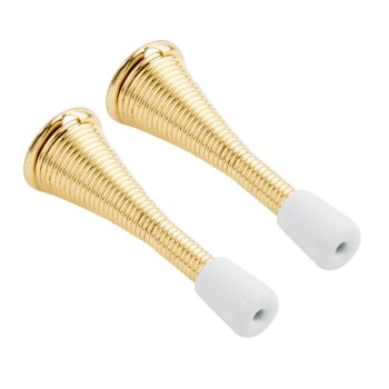 Spring Door Stop, Brass - 3", 2pk