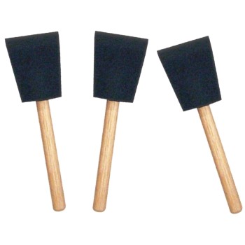 Jen 00002 Foam Brushes, Poly 3 Pack ~ 2"