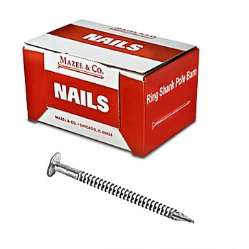 Ring Shank Pole Barn Nail, 6 Inch - 50 Pound Box