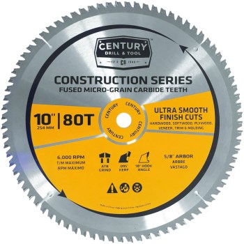 Century Drill &amp; Tool   10218 10in. 80t Miter Blade