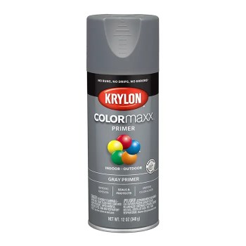 Krylon COLORmaxx Paint Primer, Gray - 12 oz Aerosol