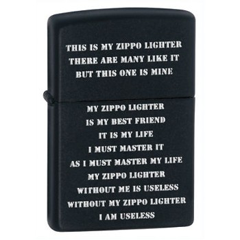 Black Matte, This is My Zippo Lighter