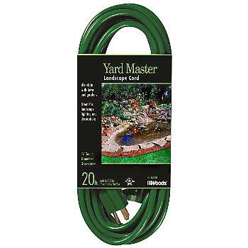 Green Outdoor Extension Cord, 16/3  ~ 20ft