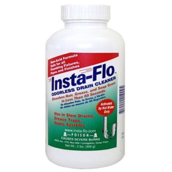 Thrift Mktg IS-200 Insta-Flo Drain Cleaner Crystals ~  2 lb Container 