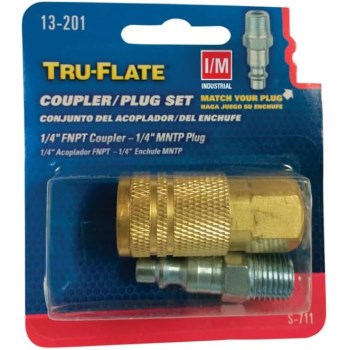 Tru-Flate I/M Style Coupler and Plug Set - 1/4" NPT