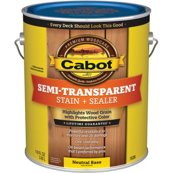 Cabot 01-1306 Water Based Stain, Semi-trans Neutral/gallon