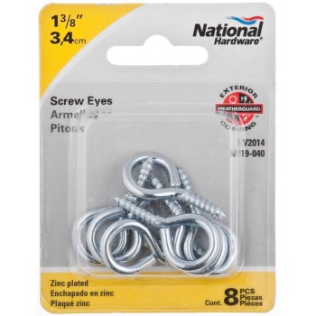 Zinc Screw Eye ~ #10 x 1 3/8"