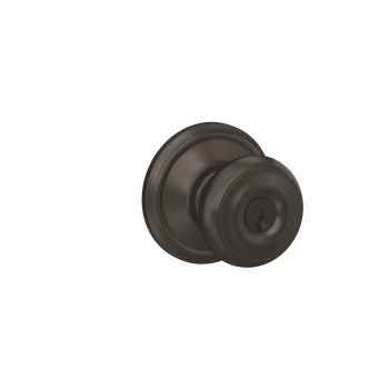 Schlage Georgian Keyed Entry Knob, Matte Black