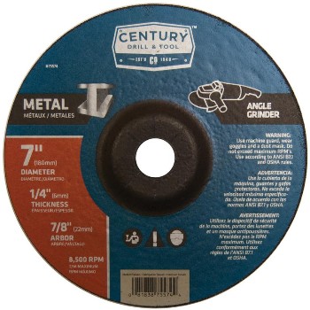 Century Drill & Tool   75574 7x1/4 Metal Grind Wheel