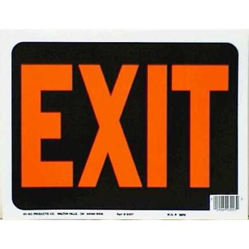 Exit Sign, Plastic - 9" x 12"