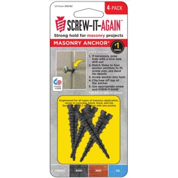 Screw-It-Again SIA-4PK-M Masonry Anchors