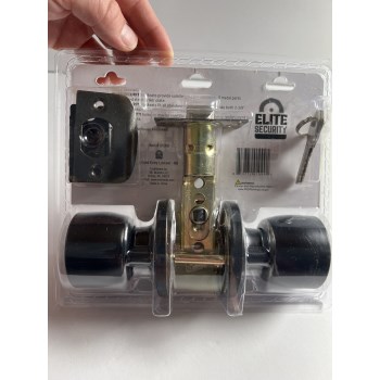 Elite Security Entry Ball Knob, Matte Black - 2pk