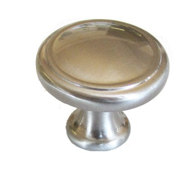 Round Knob, Satin Nickel Finish ~ 1 3/8" Diameter