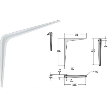 Shelf Bracket, White ~ 12" x 14"