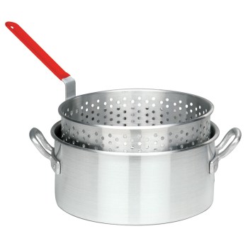 Aluminum Deep Fryer 10 Quart Pot w/Basket ~ 12" D x 5" H