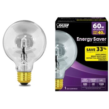 Energy Saving Hologen Globe Bulb, Clear ~ 40w