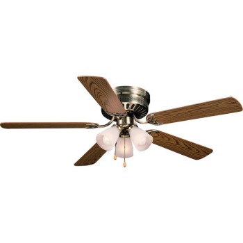 Hardware House 23-8434 Bermuda Design Series Ceiling Fan,  Antique Brass Finish ~ 5 Blade