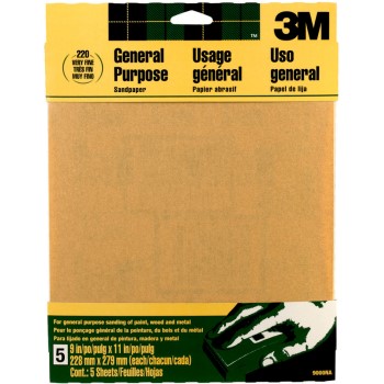 3m 051144090006 Aluminum Oxide Sandpaper, Extra Fine ~ 9 X 11 Inches