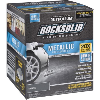 Rust-Oleum 299743 RockSolid Metallic Floor Coating Kit ~ Gunmetal  